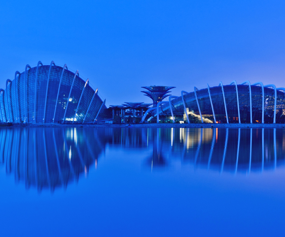 singapore, evening, reflection, gardens by the bay, malaysia