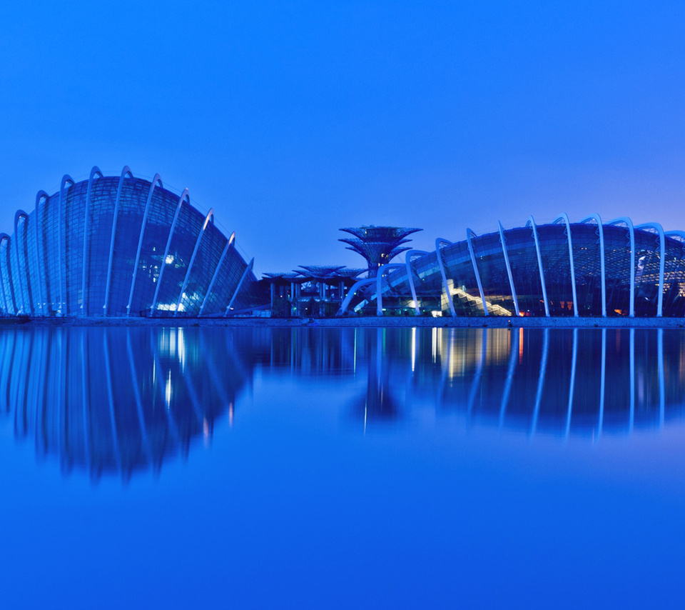 singapore, evening, reflection, gardens by the bay, malaysia