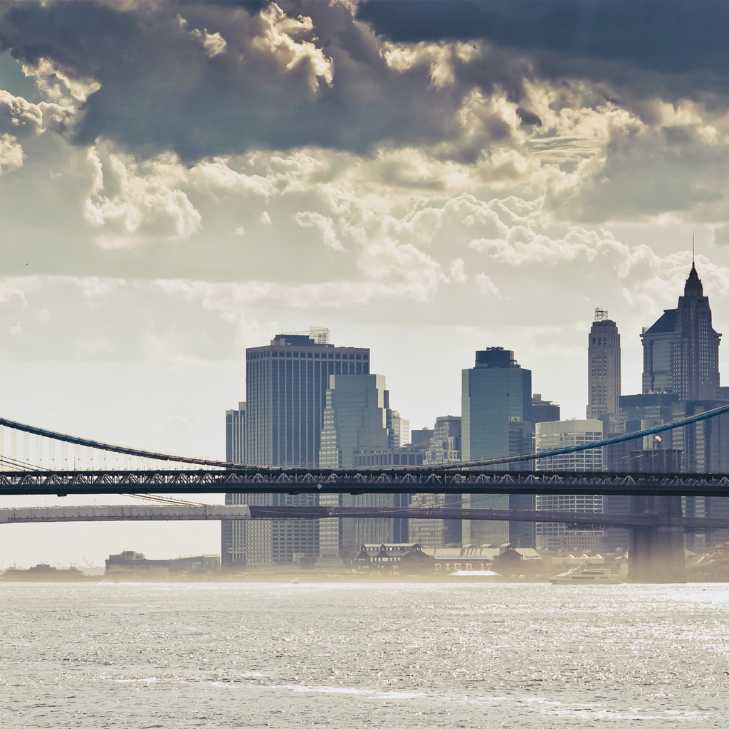 new york, nyc, -, manhattan bridge, 