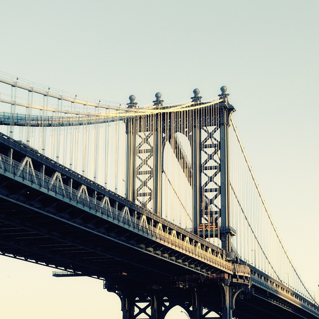 moonrise, new york city, usa, nyc, Manhattan bridge, -