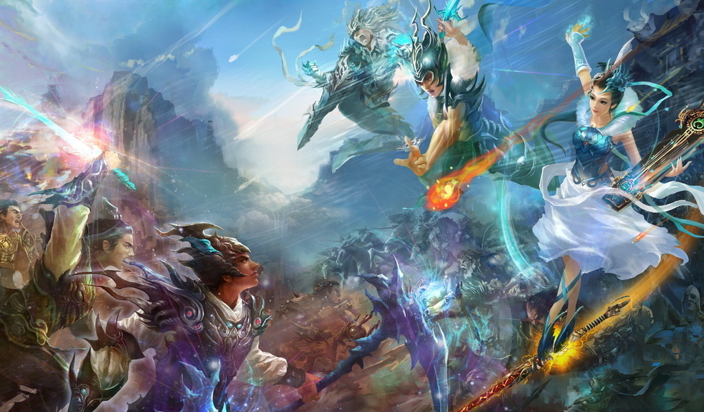 , fantasy, game wallpapers, perfect world, warriors, china, battle, mmorpg, Jade dynasty