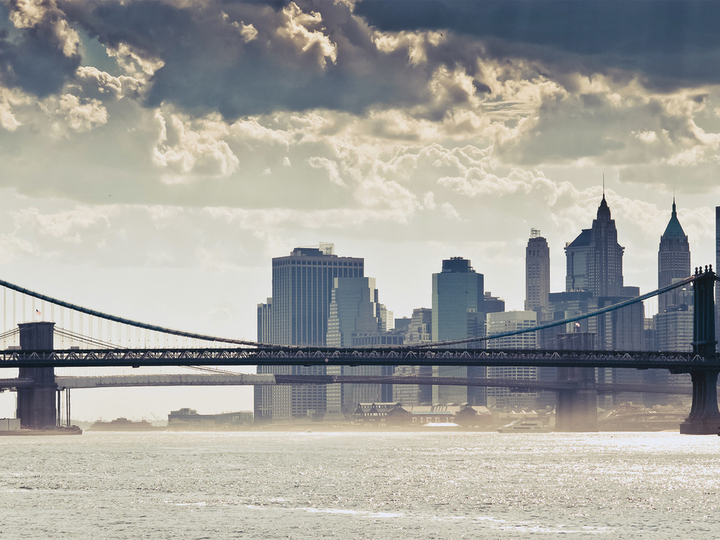 new york, nyc, -, manhattan bridge, 