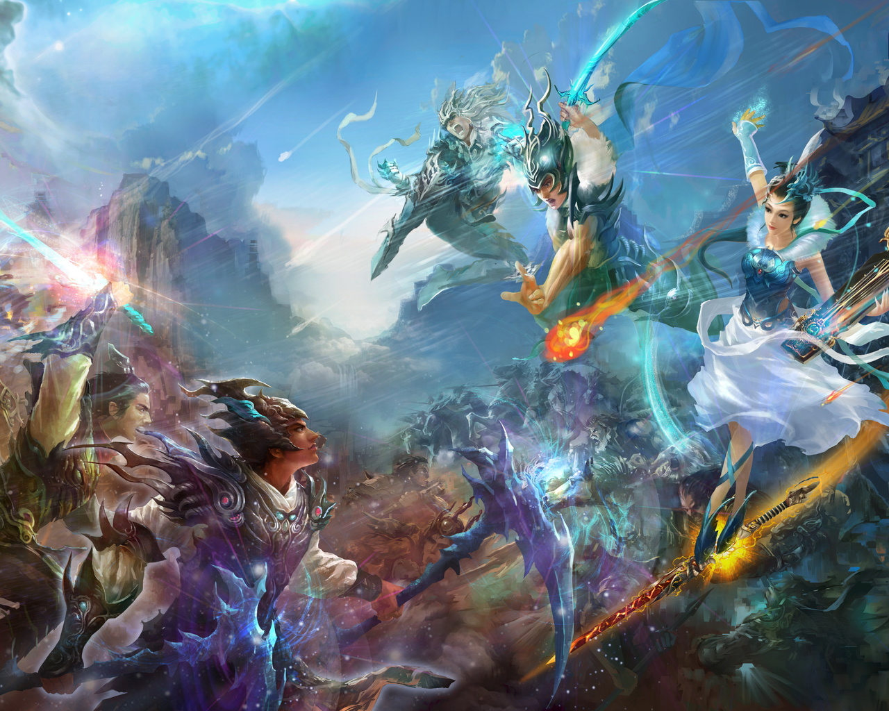 , fantasy, game wallpapers, perfect world, warriors, china, battle, mmorpg, Jade dynasty