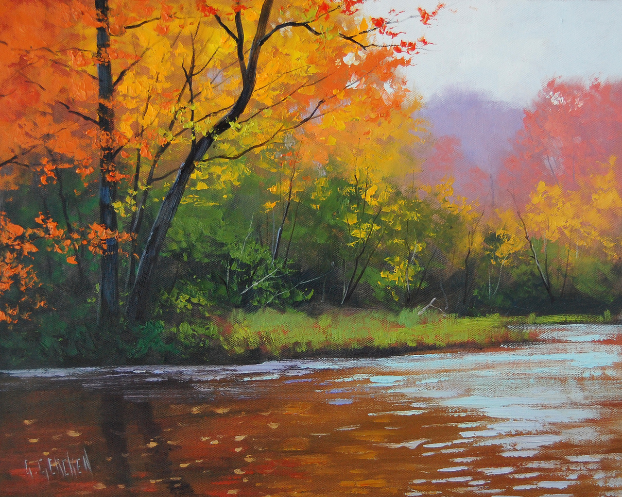 autumn stream, artsaus, , 