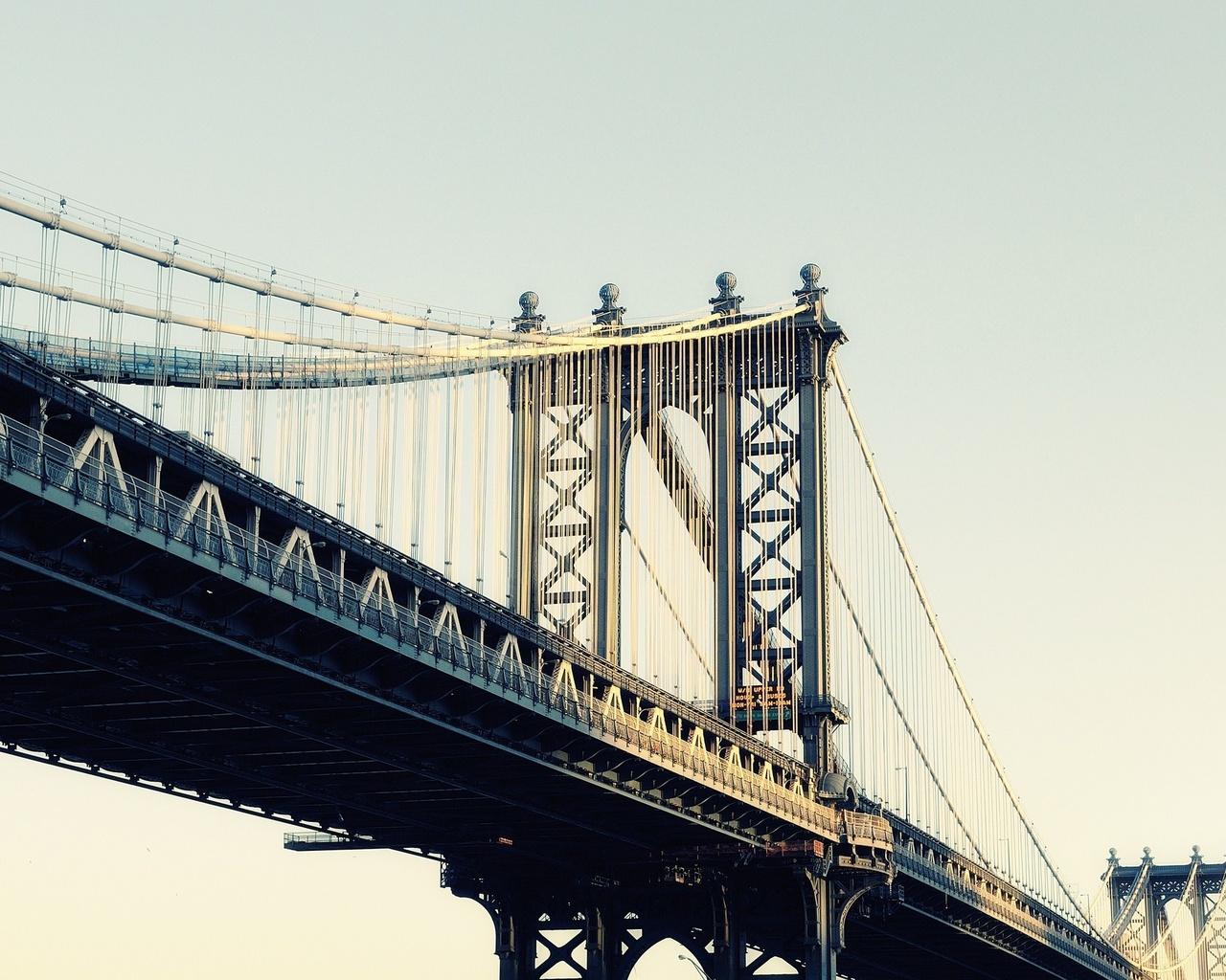 moonrise, new york city, usa, nyc, Manhattan bridge, -