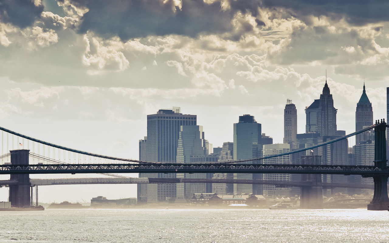 new york, nyc, -, manhattan bridge, 