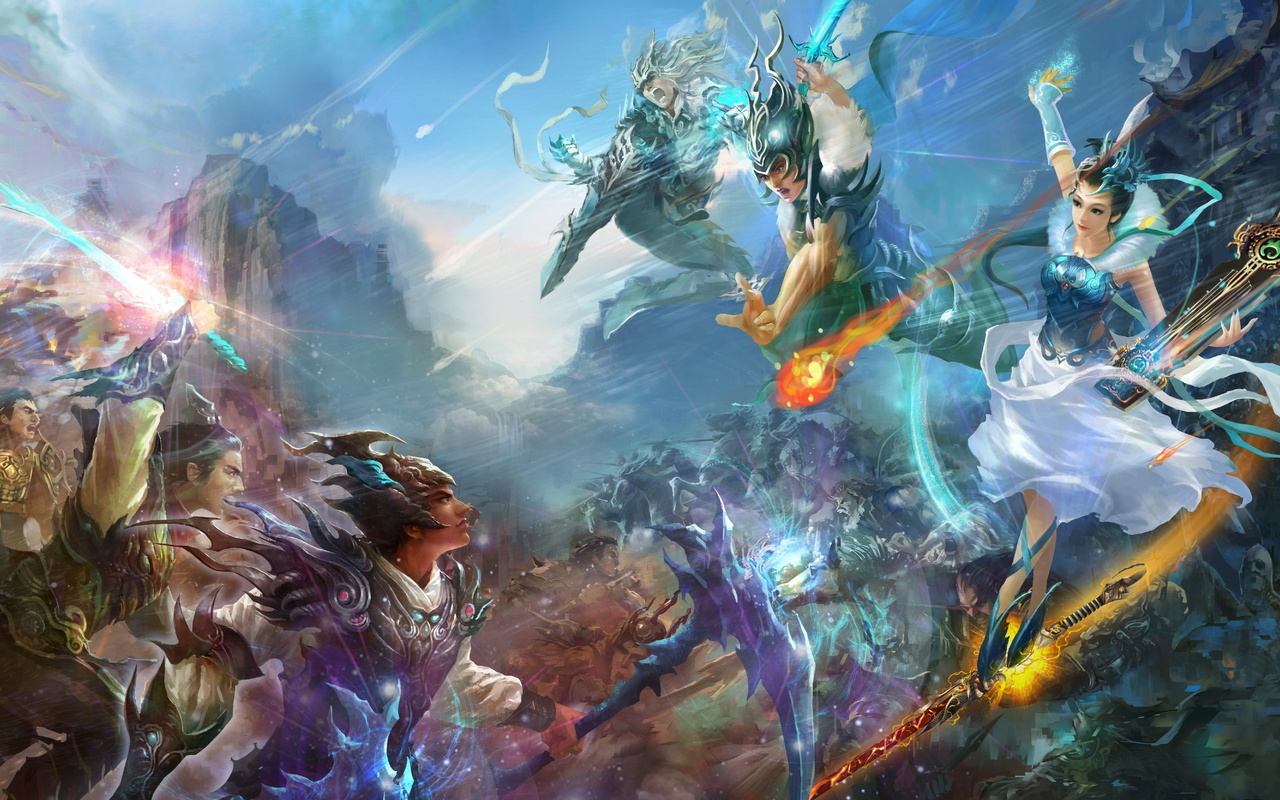 , fantasy, game wallpapers, perfect world, warriors, china, battle, mmorpg, Jade dynasty