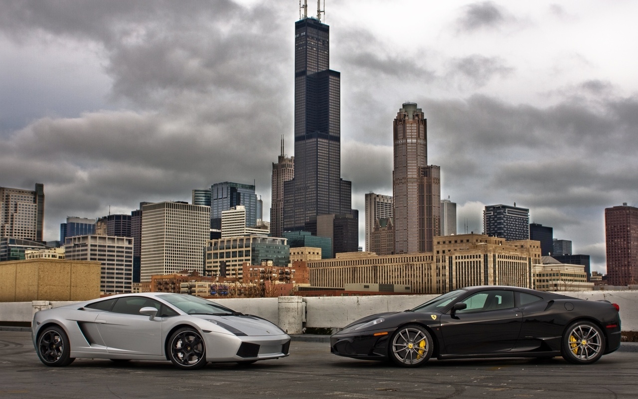 silver, chicago, black, gallardo, f430, ferrari, lamborghini