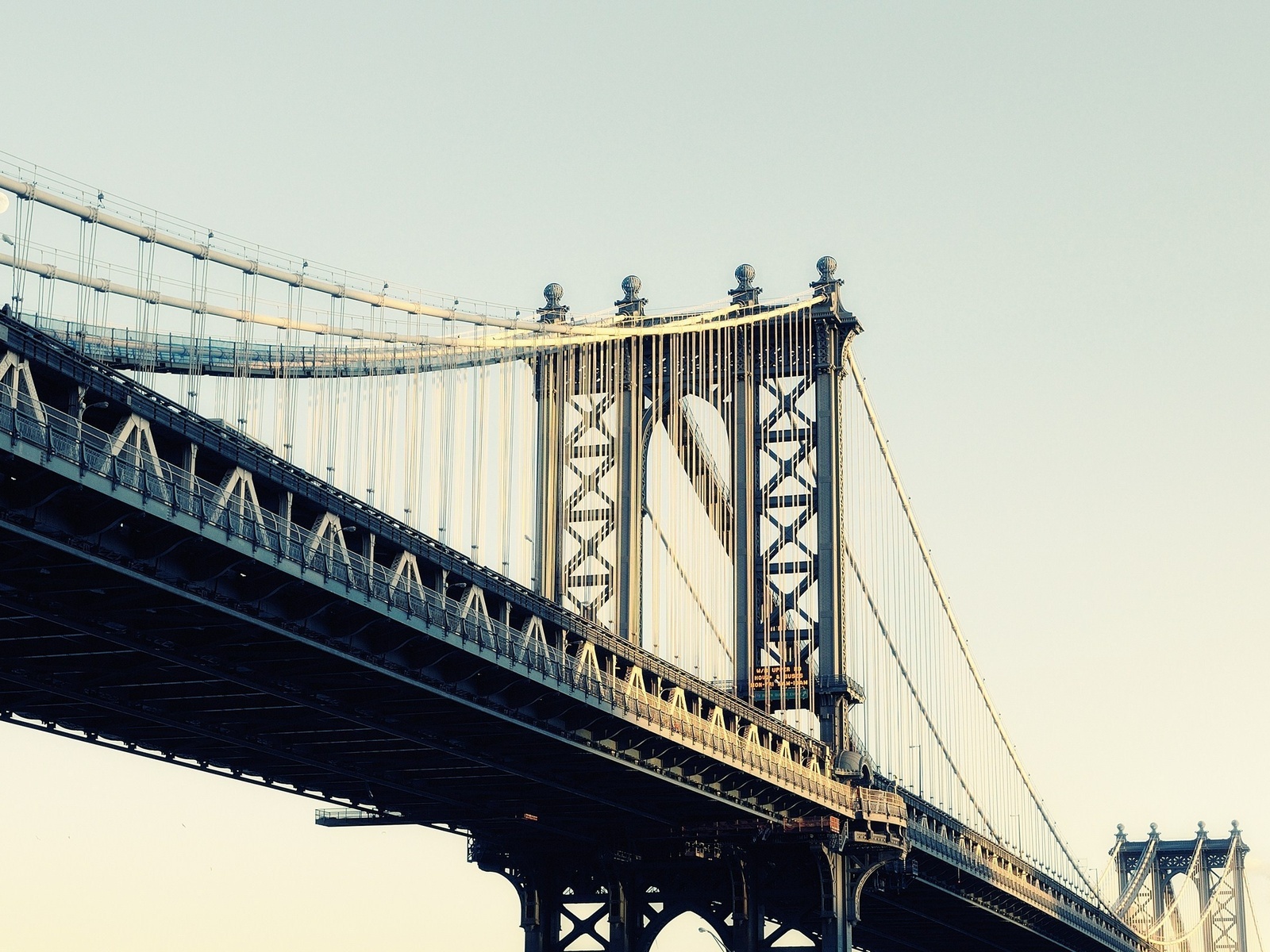 moonrise, new york city, usa, nyc, Manhattan bridge, -