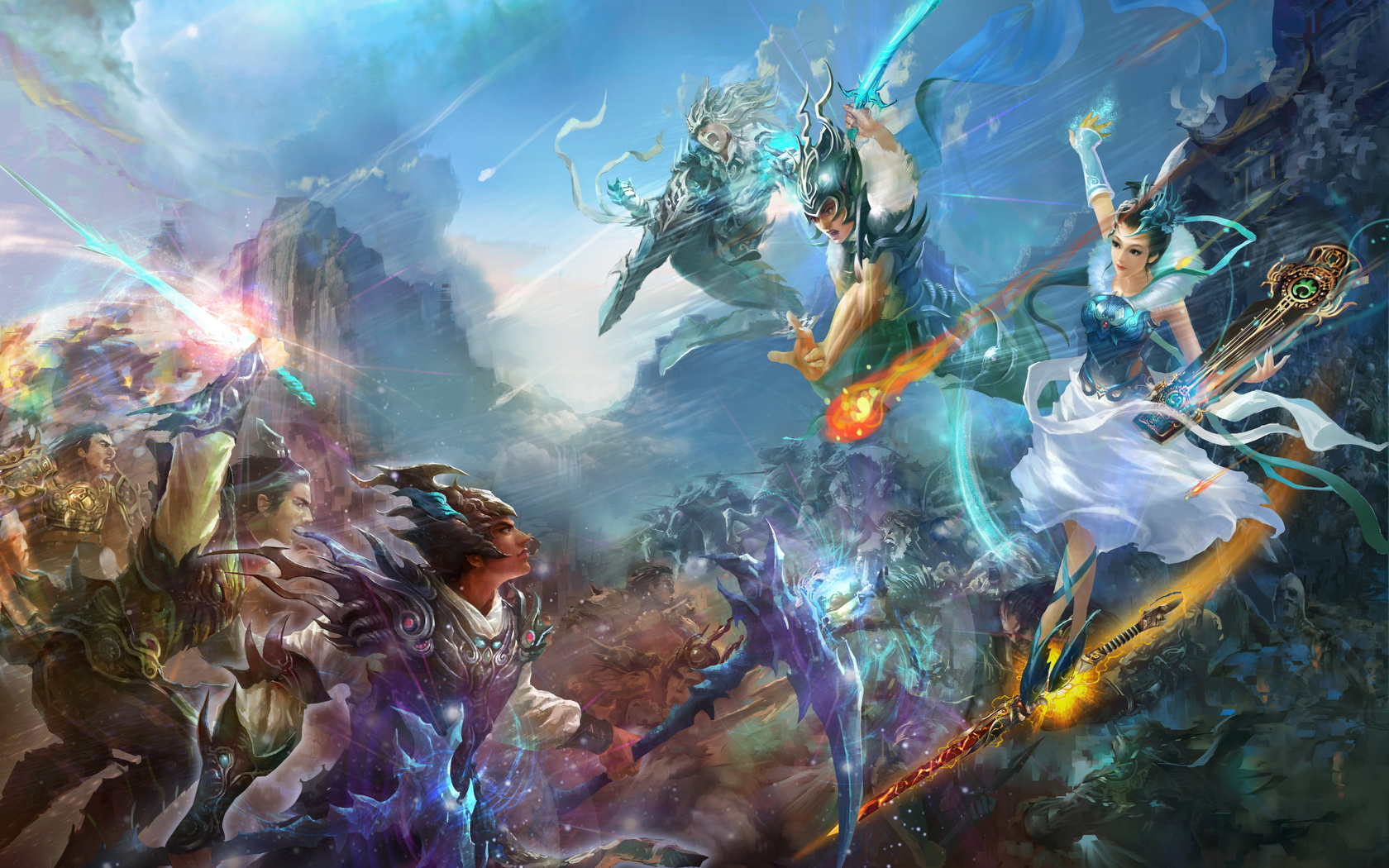 , fantasy, game wallpapers, perfect world, warriors, china, battle, mmorpg, Jade dynasty