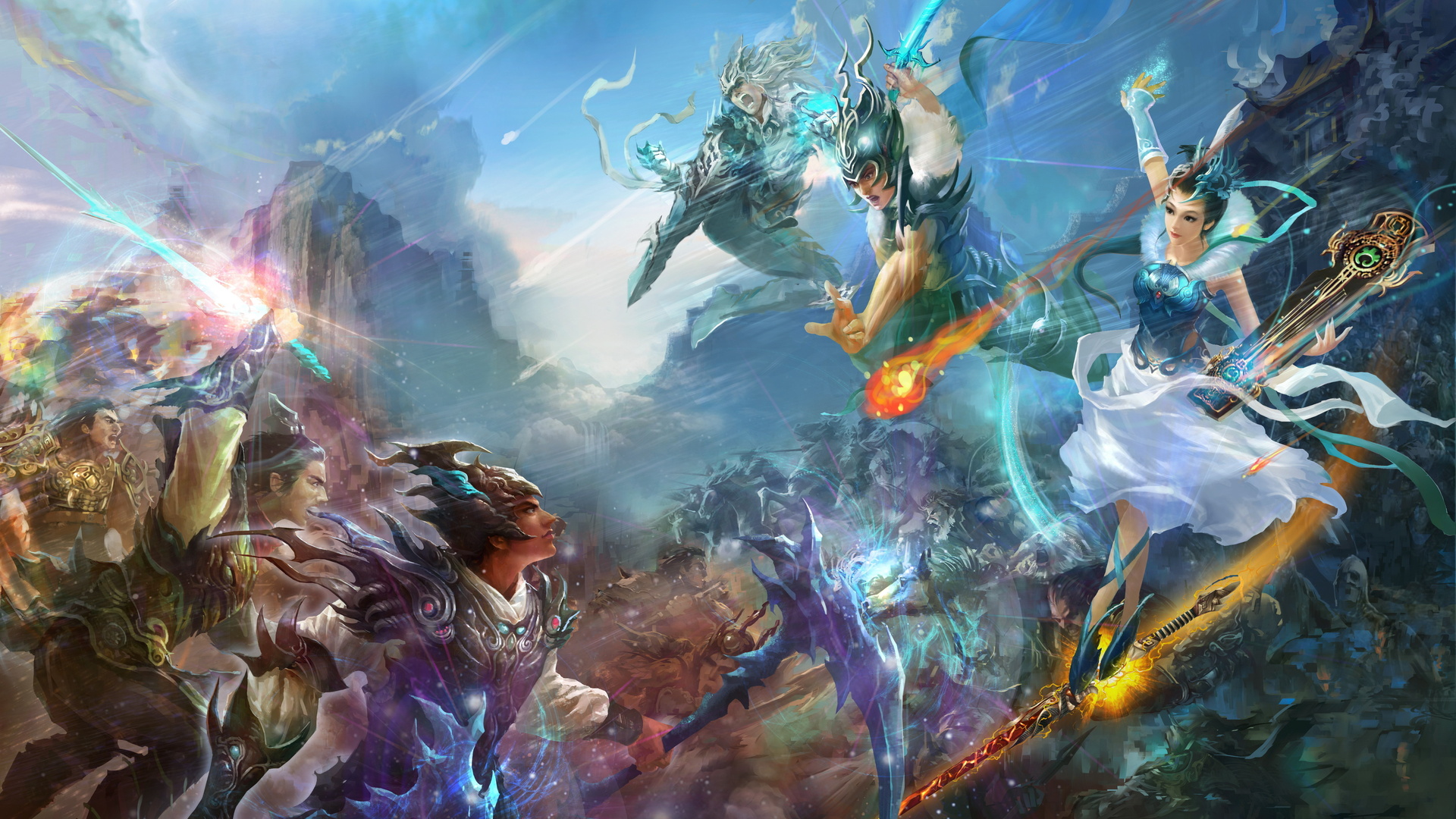 , fantasy, game wallpapers, perfect world, warriors, china, battle, mmorpg, Jade dynasty