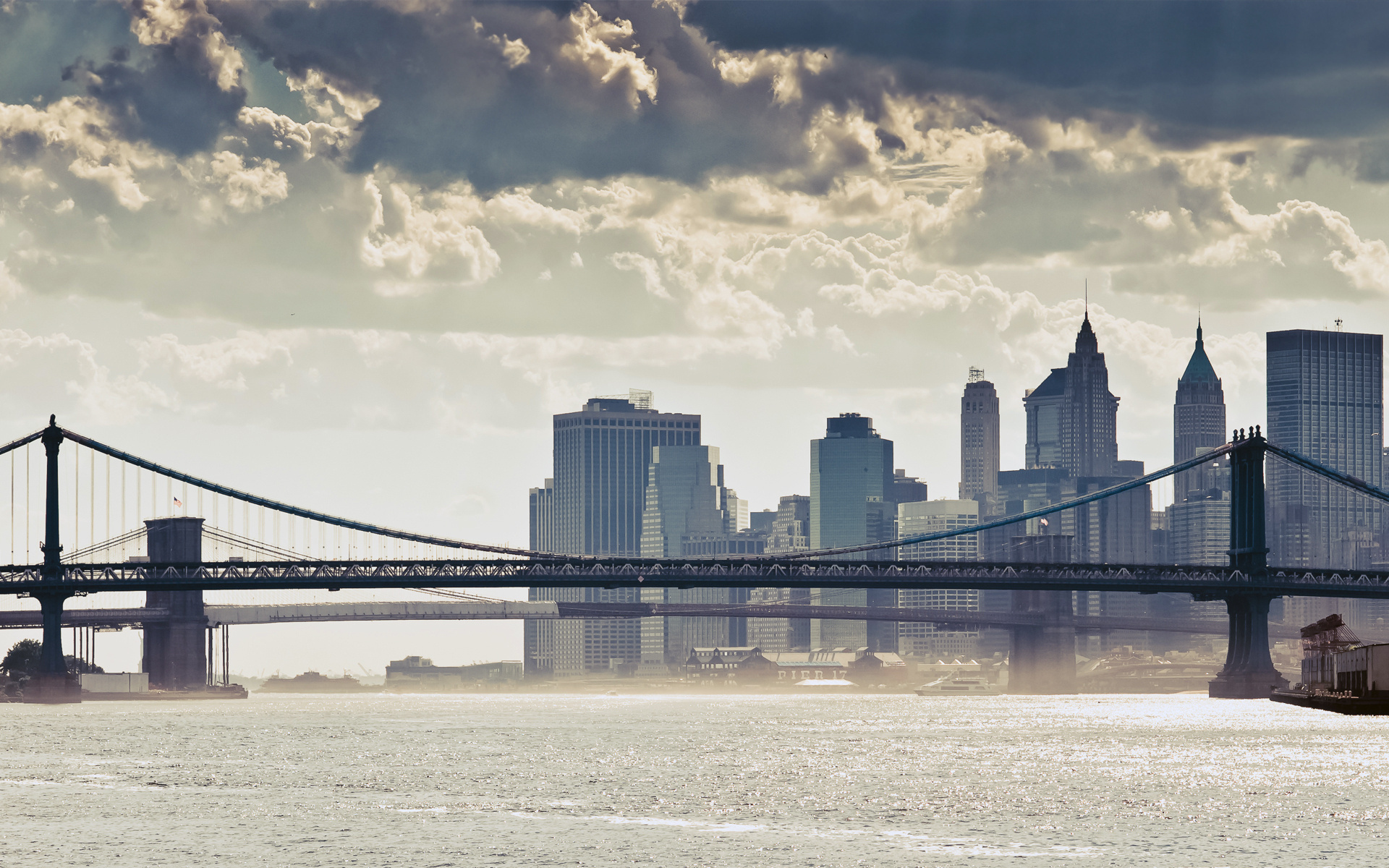 new york, nyc, -, manhattan bridge, 