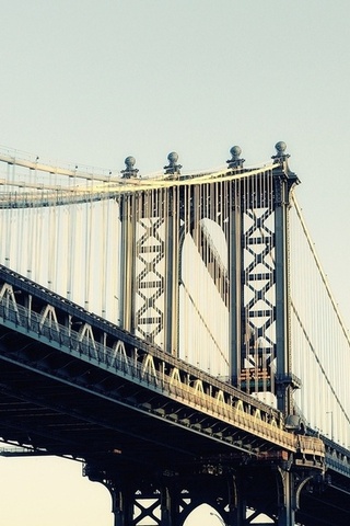 moonrise, new york city, usa, nyc, Manhattan bridge, -