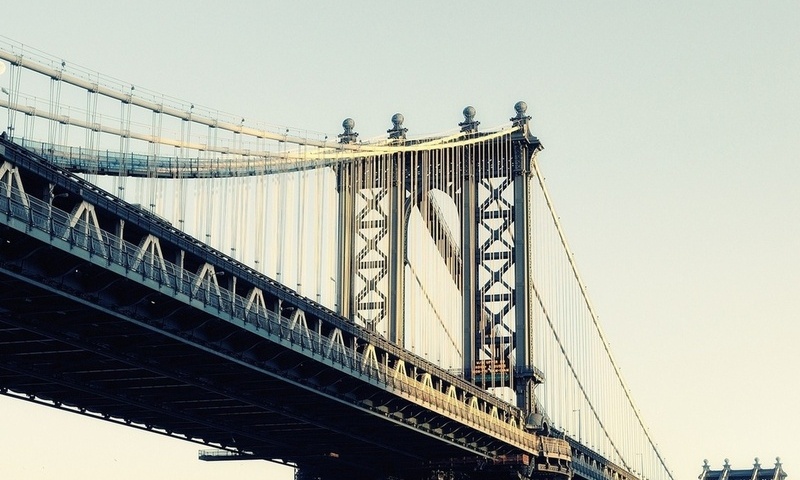 moonrise, new york city, usa, nyc, Manhattan bridge, -