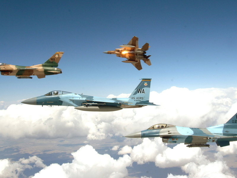 ,  , , f-15 eagles, f-16 fighting falcons, 