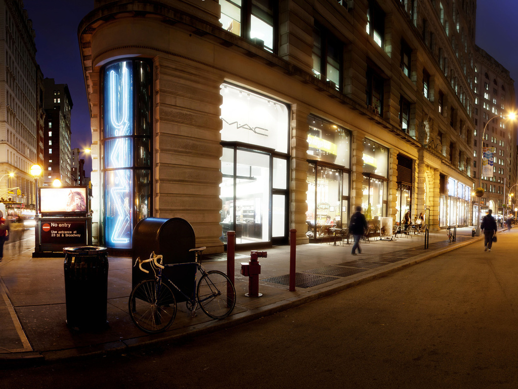 New york, nyc, , madison square park area, panoramic, night, -, usa