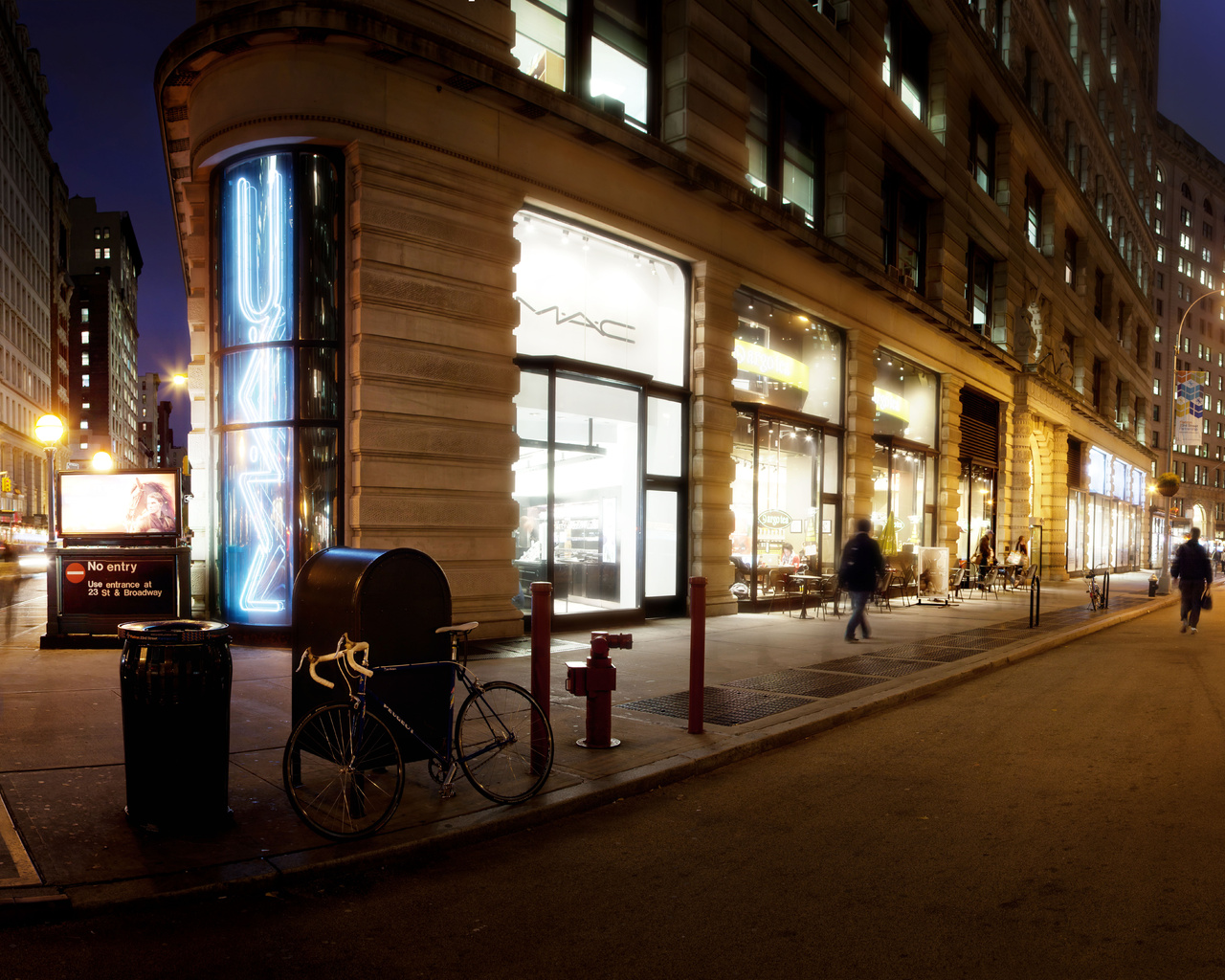 New york, nyc, , madison square park area, panoramic, night, -, usa