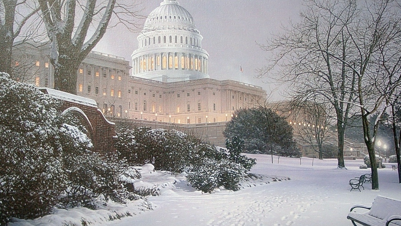 painting, park, Evening on the hill, meeting place, hill, evening, rod chase, united states capitol