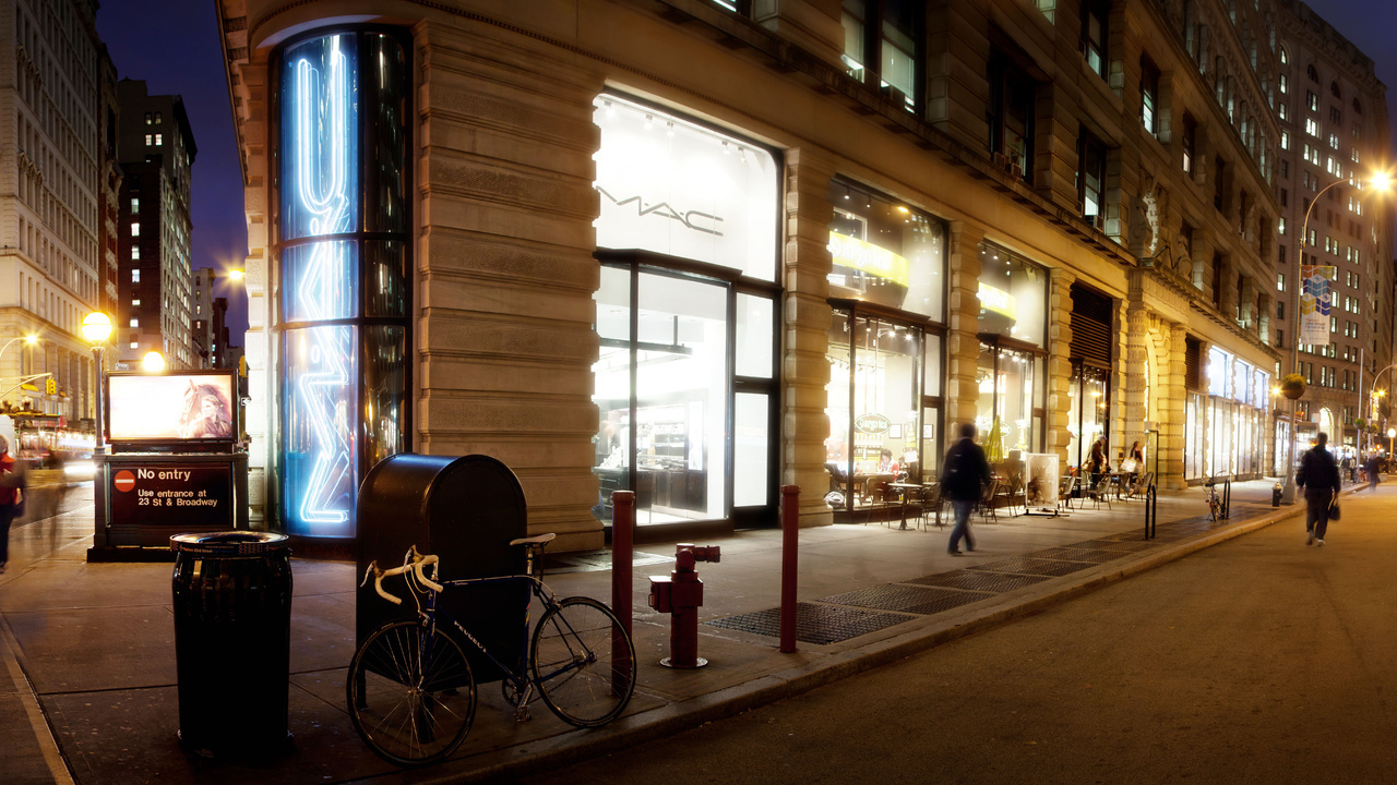 New york, nyc, , madison square park area, panoramic, night, -, usa