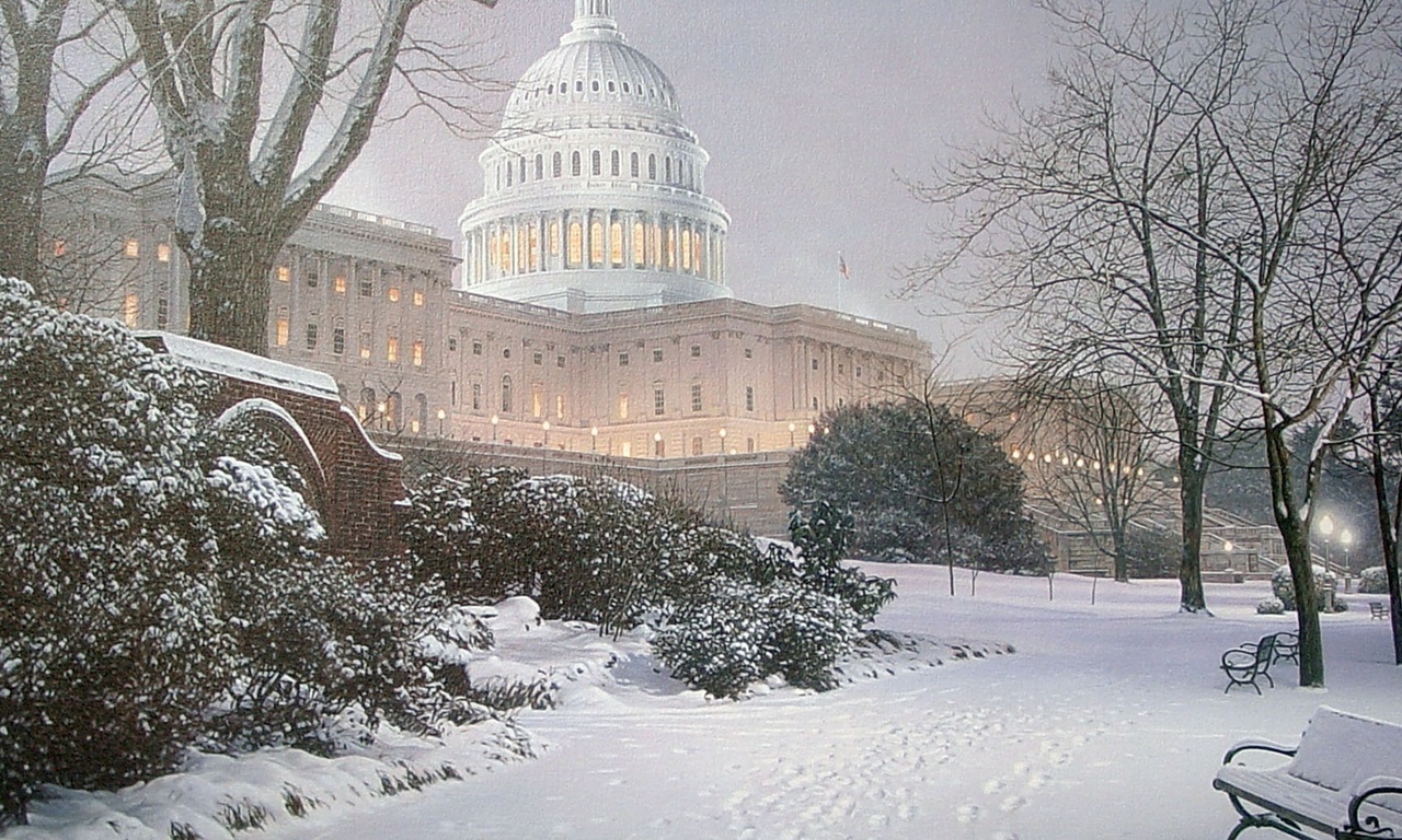 painting, park, Evening on the hill, meeting place, hill, evening, rod chase, united states capitol