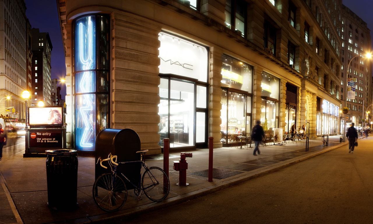 New york, nyc, , madison square park area, panoramic, night, -, usa