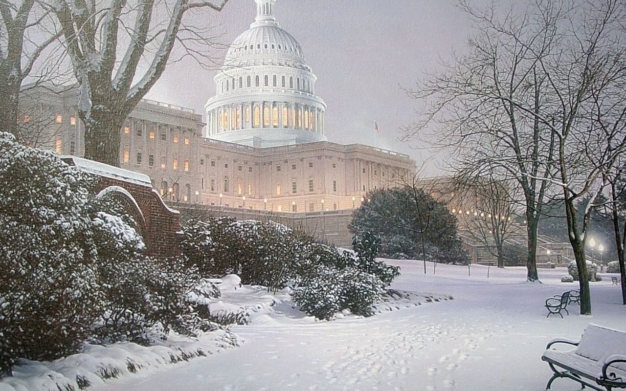 painting, park, Evening on the hill, meeting place, hill, evening, rod chase, united states capitol