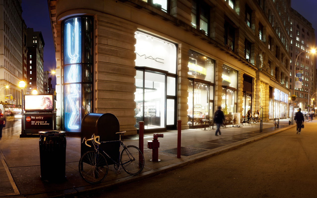 New york, nyc, , madison square park area, panoramic, night, -, usa