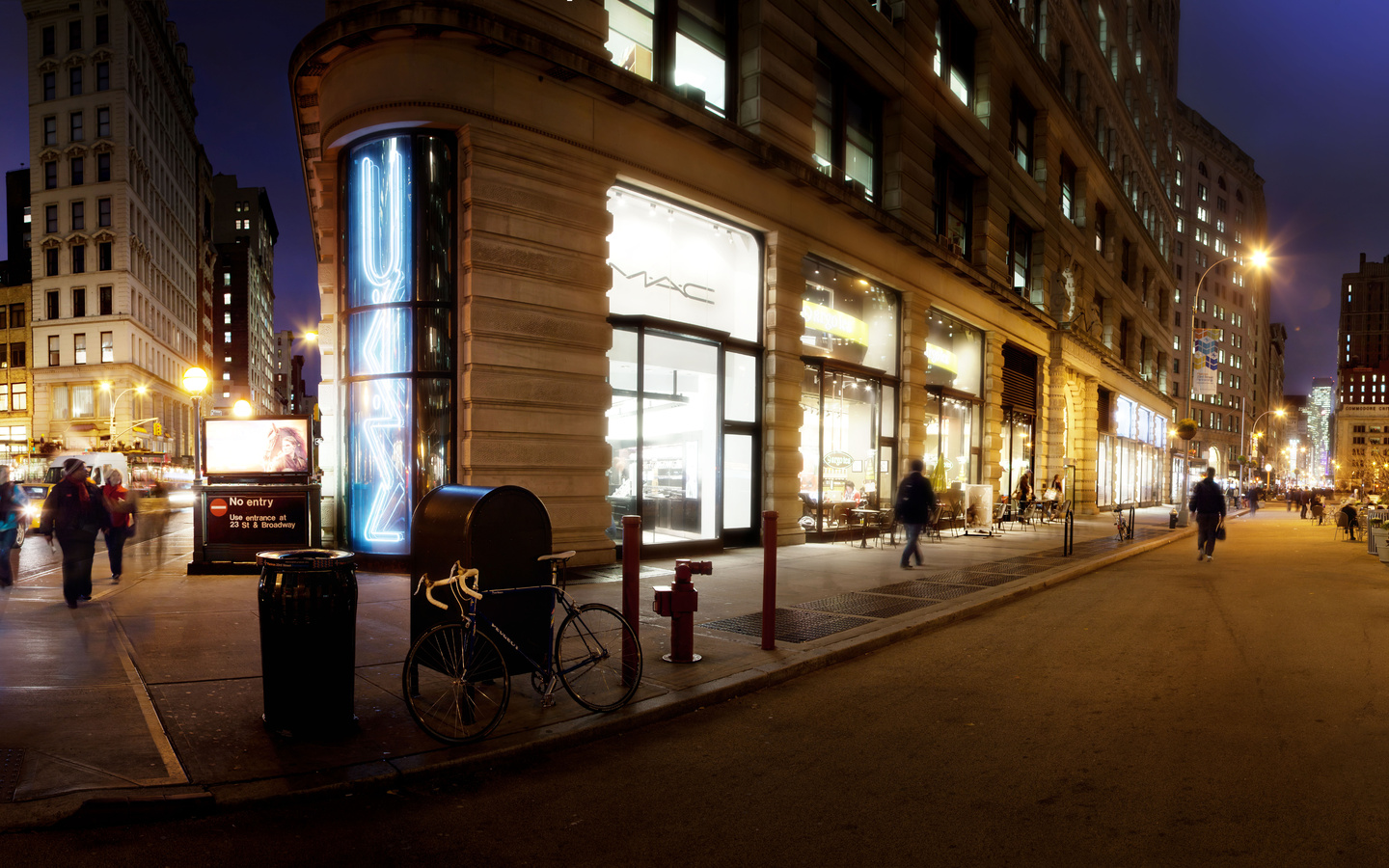 New york, nyc, , madison square park area, panoramic, night, -, usa