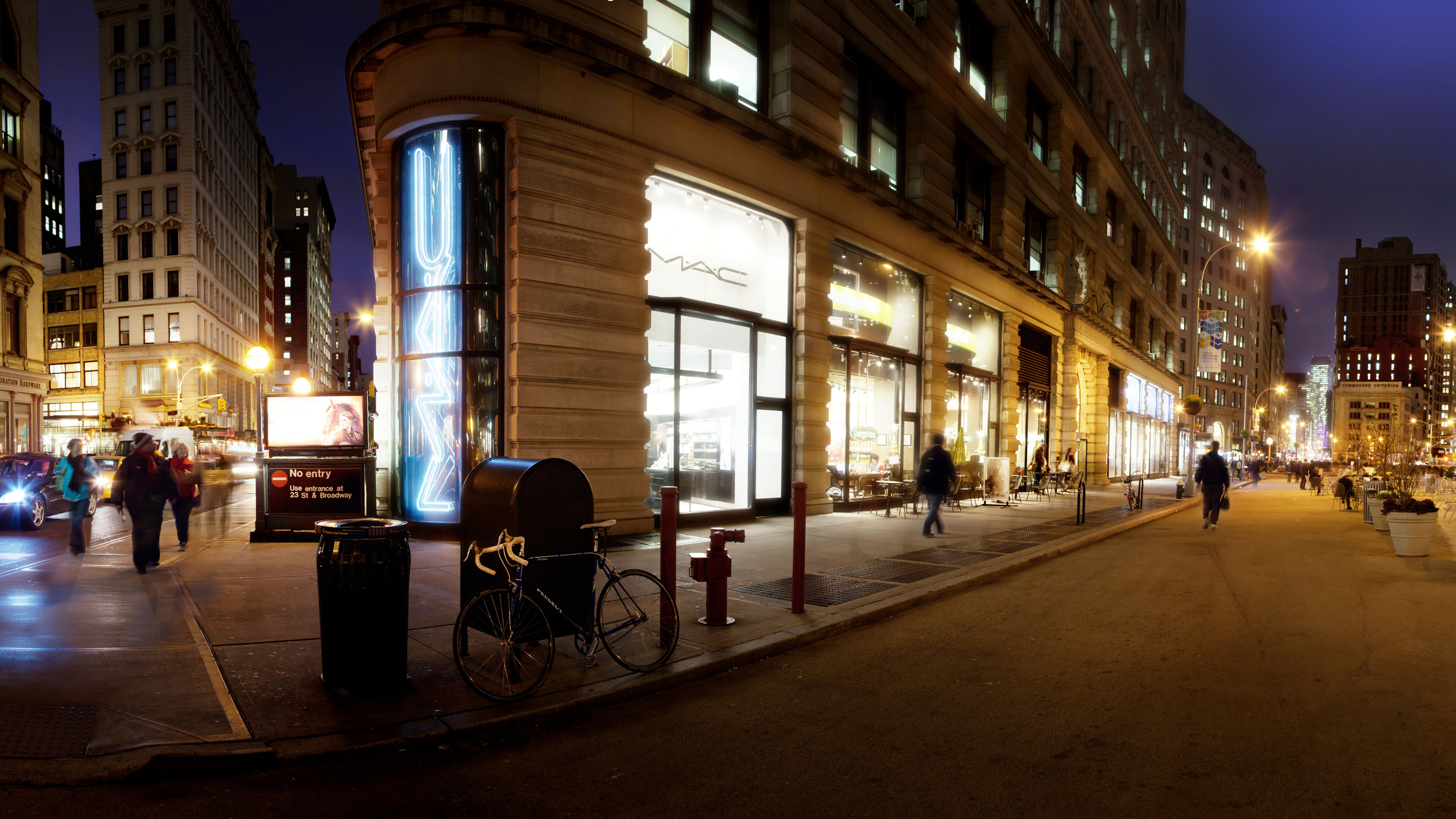 New york, nyc, , madison square park area, panoramic, night, -, usa