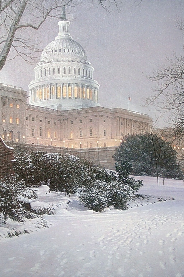 painting, park, Evening on the hill, meeting place, hill, evening, rod chase, united states capitol