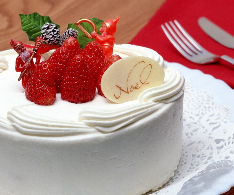 strawberry, christmas, sweet, happy new year, noel, creme, cake, merry christmas, No__l, holiday