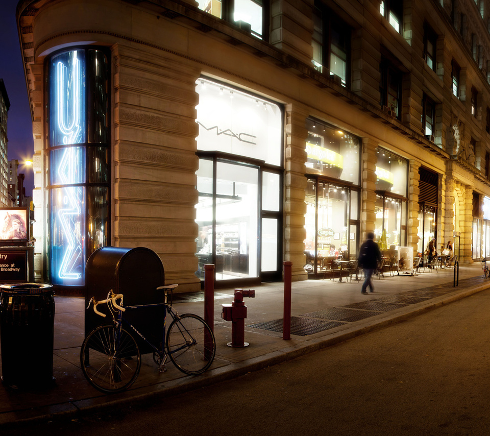 New york, nyc, , madison square park area, panoramic, night, -, usa