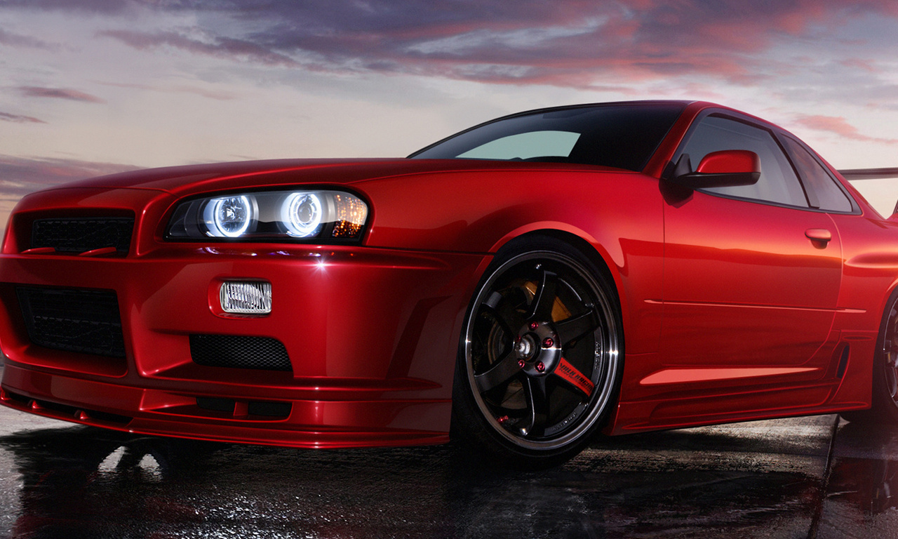 , red, r34, skyline, , styling