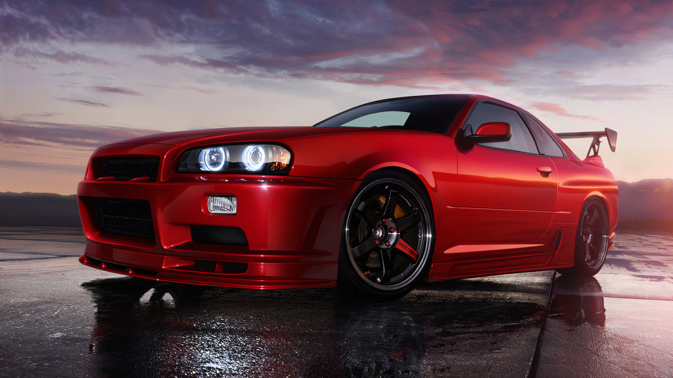 , red, r34, skyline, , styling