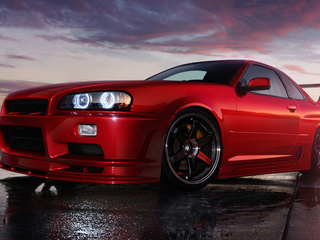 , red, r34, skyline, , styling