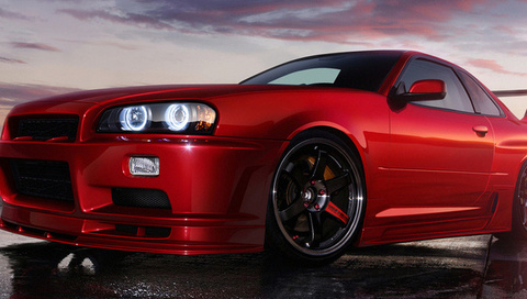 , red, r34, skyline, , styling