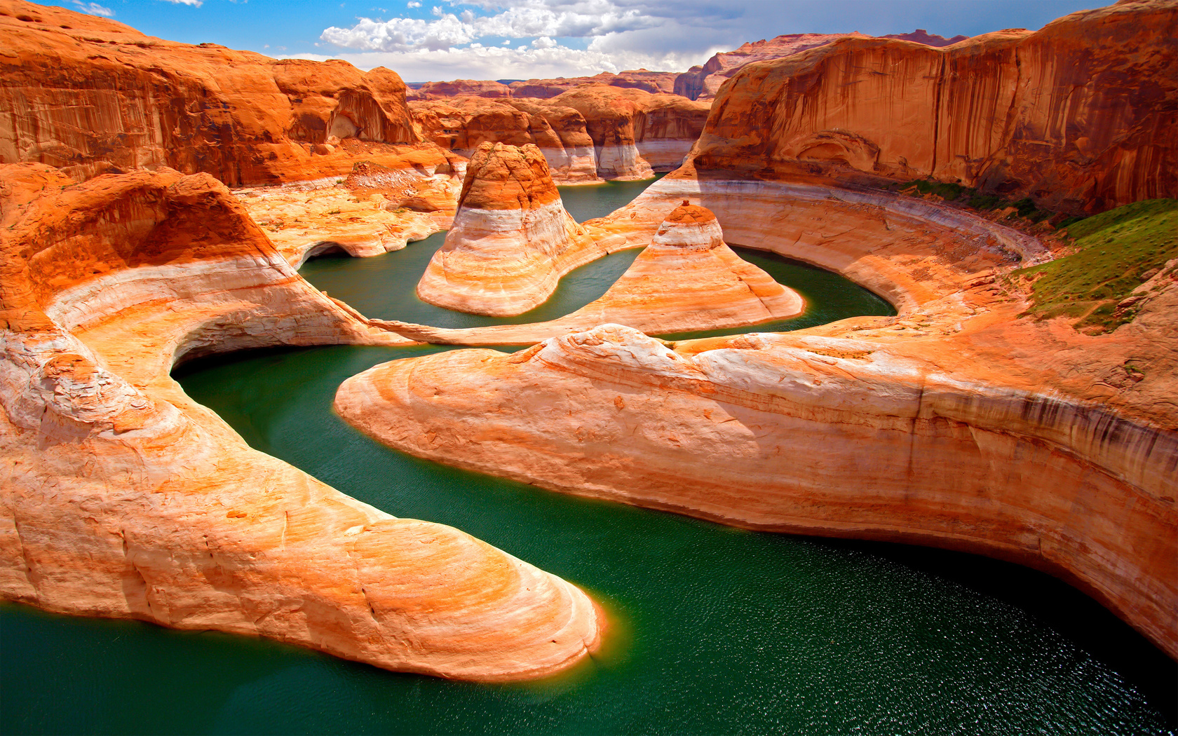 river, green, nature, orange