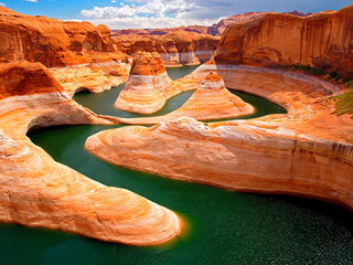 river, green, nature, orange