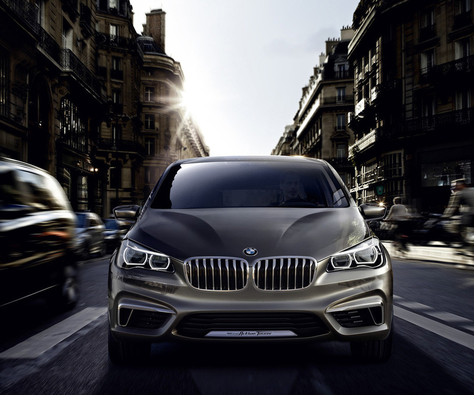 street, motion, traffic, blur, concept, bmw, active tourer