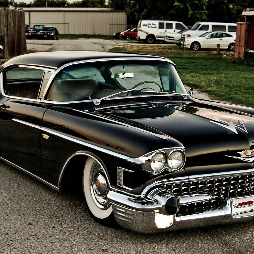 cadillac, retro car, black, , coupe, de ville