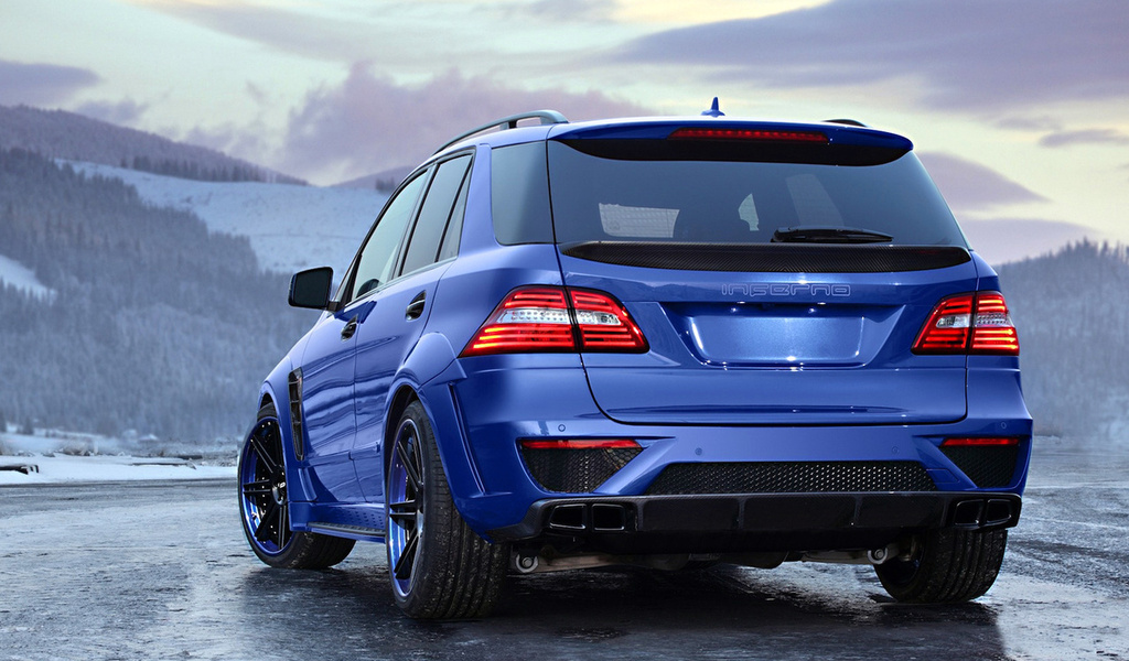 power, amg, ml, tuning, road, 63, mercedes-benz, rims, snow, blue