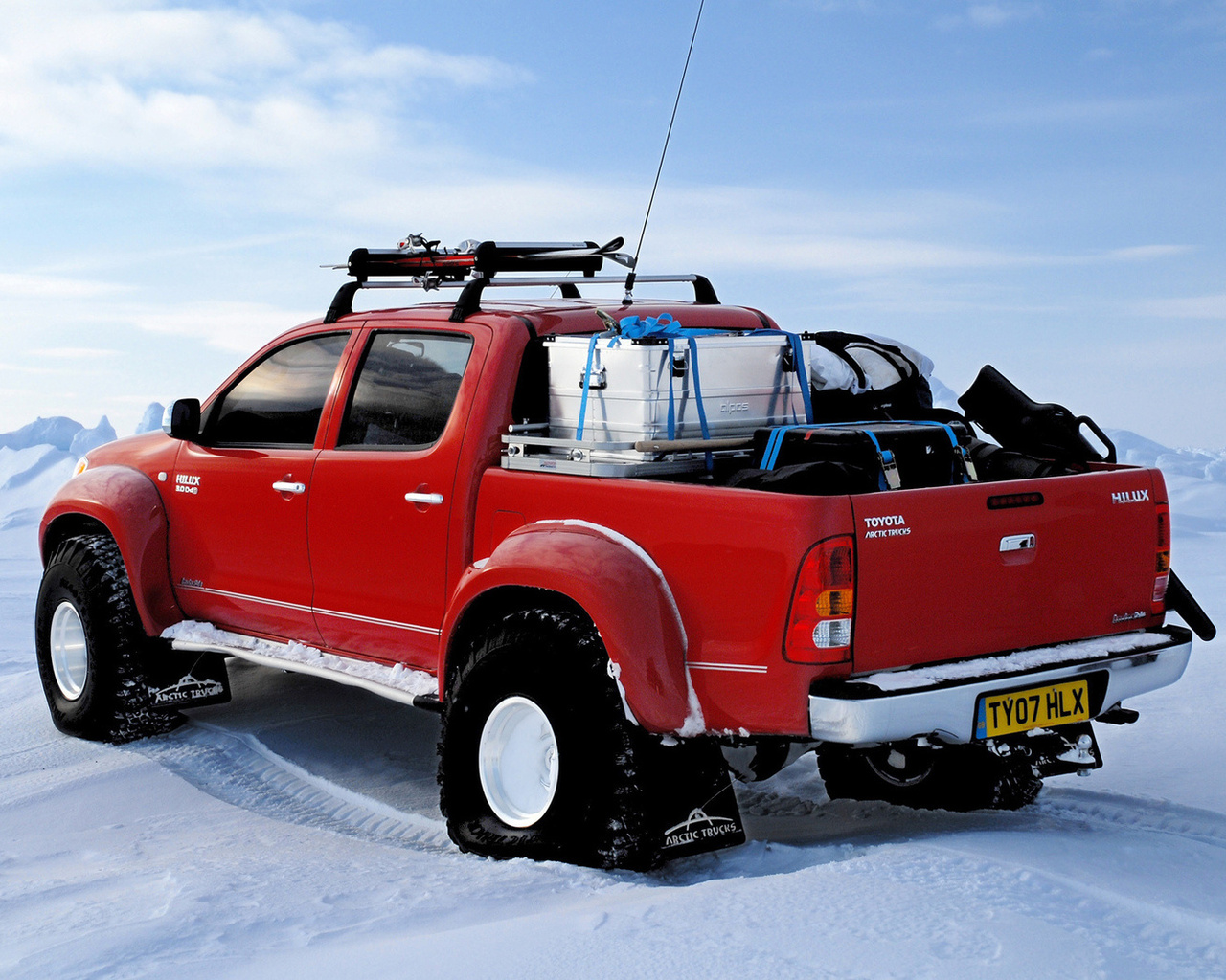 north pole,  , hilux, red, toyota