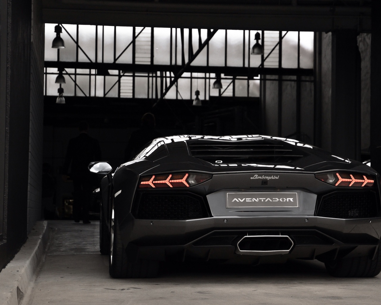 , aventador, black, lamborghini, lp700-4