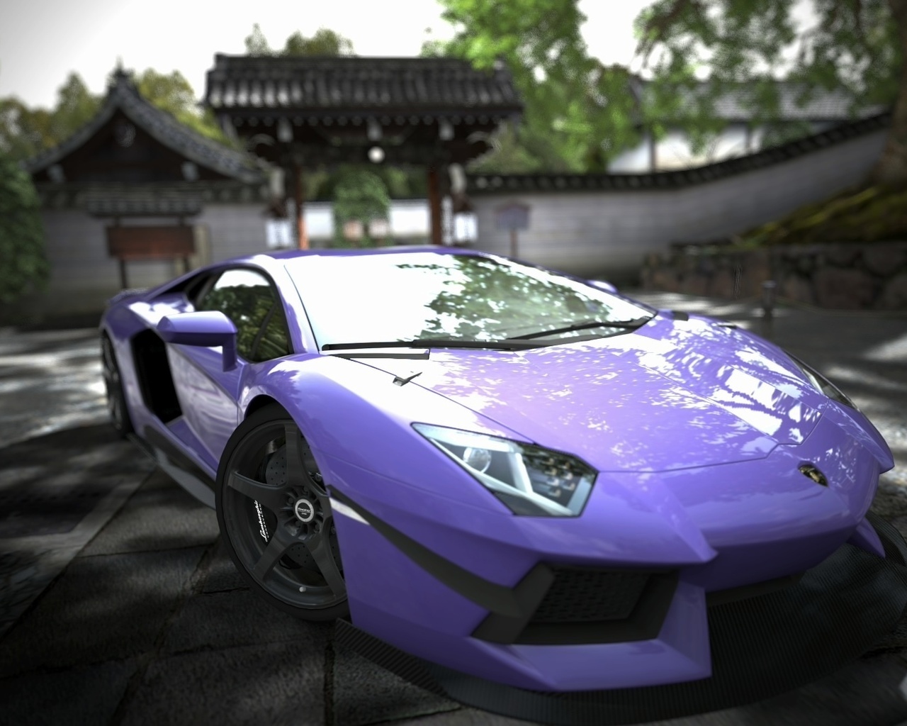 , Lamborghini, purple, , aventador, 