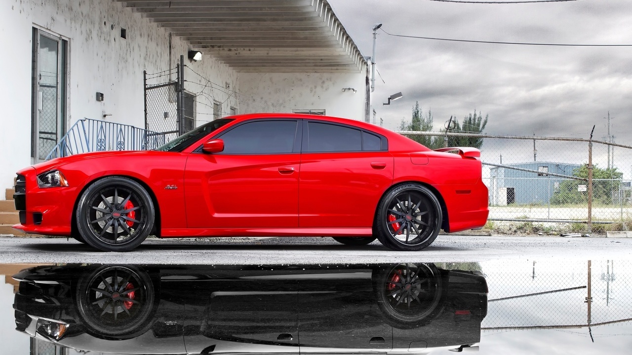 Dodge, charger, , , 8, , red, puddle, srt8, reflection, miami