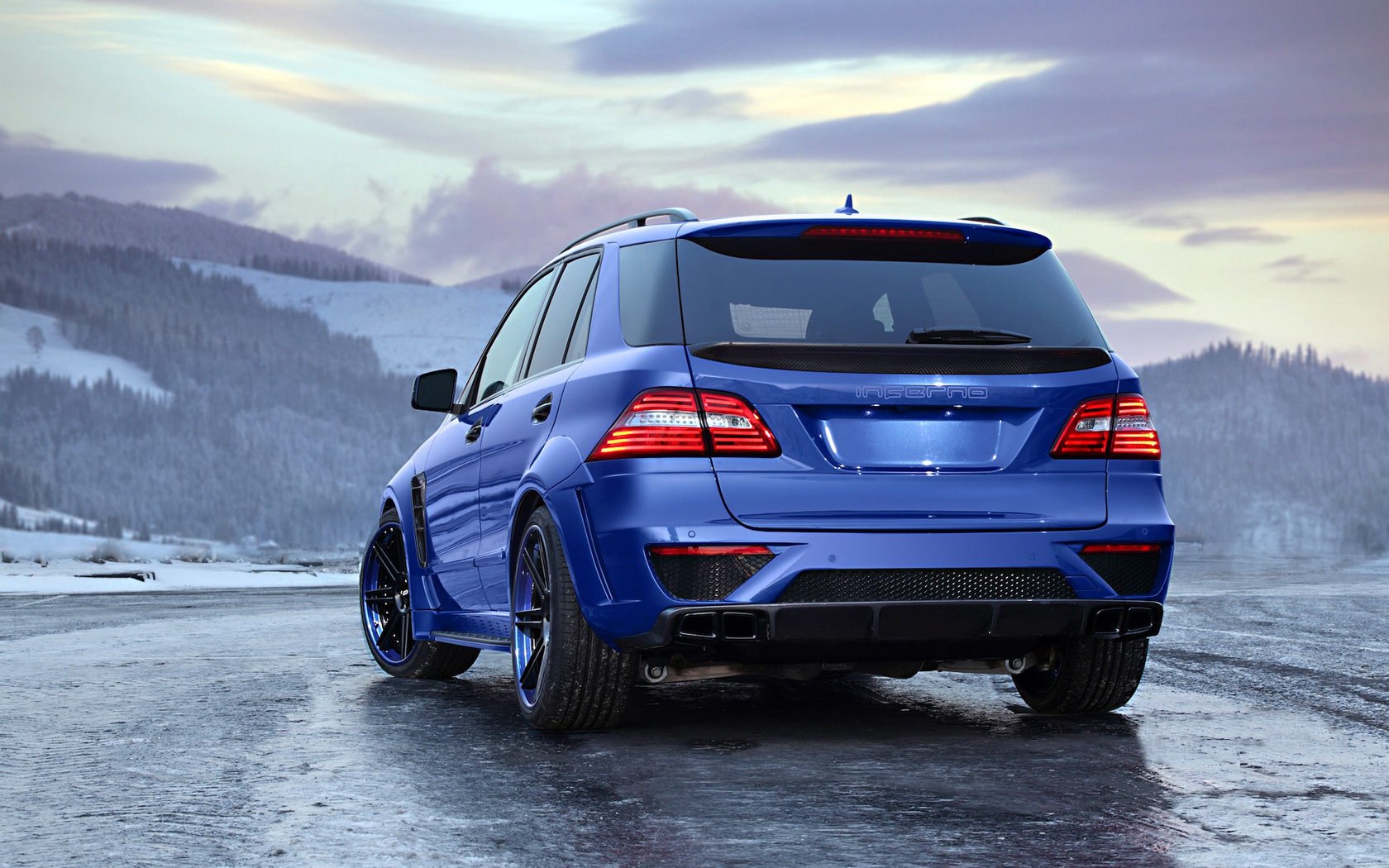 power, amg, ml, tuning, road, 63, mercedes-benz, rims, snow, blue