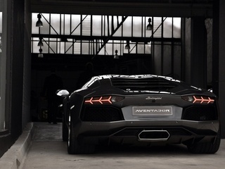 , aventador, black, lamborghini, lp700-4