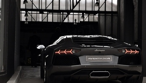 , aventador, black, lamborghini, lp700-4