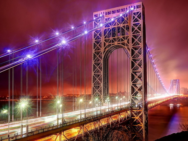 new jersey, united states, the george washington bridge, fort lee