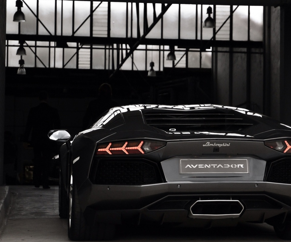 , aventador, black, lamborghini, lp700-4